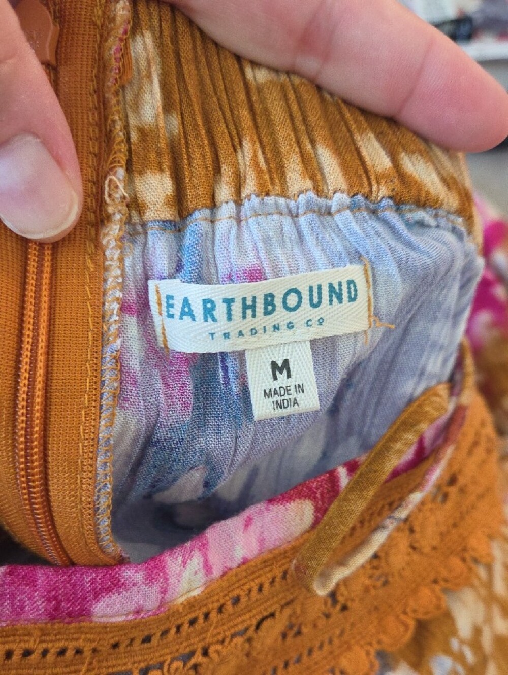 Earthbound Boho Wide Leg Palazzo Pants Tie Dye Festival Hippie Size Medium - Picture 4 of 6